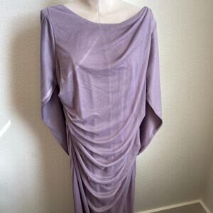 R&M Richards Purple pastel shimmer formal maxi dress Womens Large 14W NEW